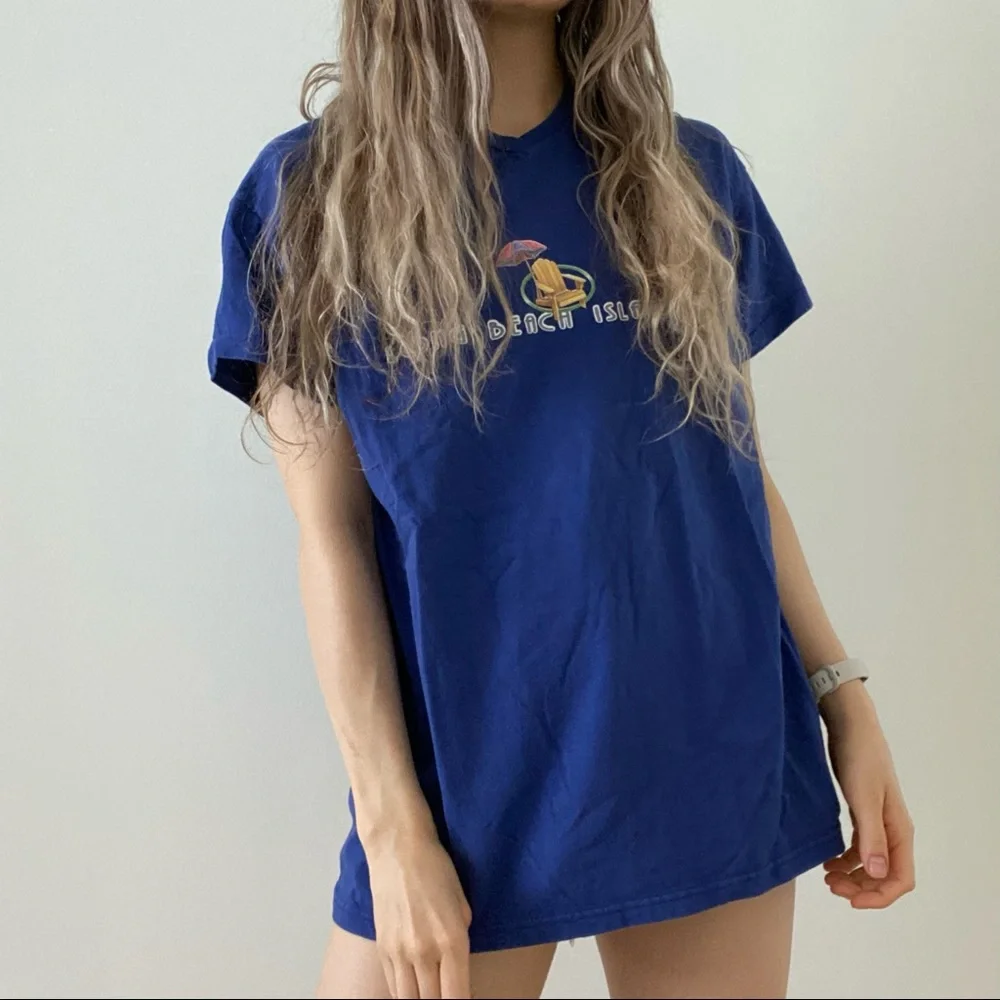 Vintage 2000 Long Beach Island V-Neck Tee - Picture 2 of 14